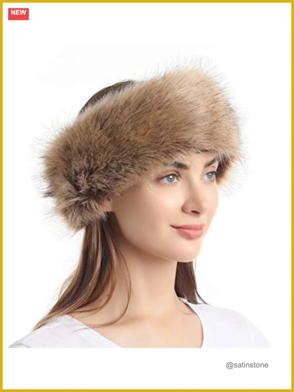 Faux Fur Headband with Stretch Winter Earmuff Women's Earwarmer